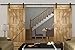 EWEI'S Homewares 13FT Antique Black Steel Double Sliding Barn Wood Door Hardware Kit Closet Set