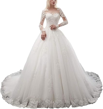 Ishsy Robes De Mariee Manriage Femme Manches Longues Appliques A Jupe Princesse Blanc Taille Grossesse Amazon Fr Vetements Et Accessoires