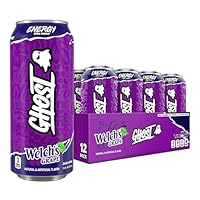 GHOST Energy Drink - 12-Pack, Welch's Grape, 16oz Cans - Energy & Focus & No Artificial Colors - 200mg of Natural Caffeine, L-Carnitine & Taurine - Gluten-Free & Vegan