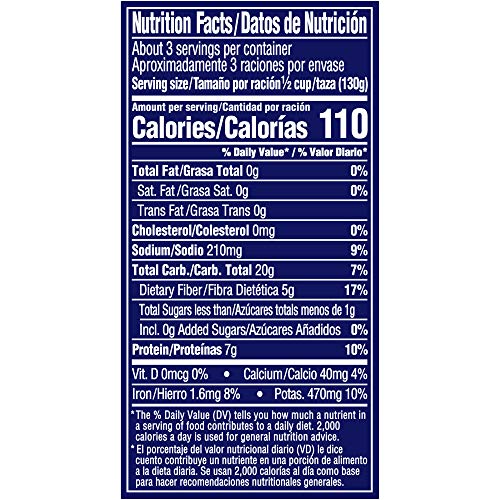 BUSH'S BEST Canned Reduced Sodium Black Beans (Pack of 12), Source of