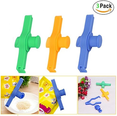 Household Plastic Sealing Bag Discharge Nozzle Seal The Food Tube Sealing Clip Seal Clip Trumpet Kitchen Tools (3 Pcs )
