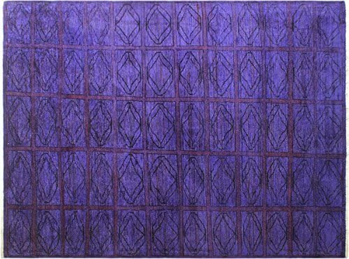 Earle PURPLE 100% Wool Over Dyed 5x6 Handmade Rug 4'10" X 6' 4"