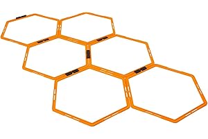 PanAme 6/12 Rings Hexagonal Speed Agility Training, Ladder Sport Equipment Training Ladder Agility Footwork Training and Speed Hurdles Ladder, Fitness Equipment Sport Workout Home Gym