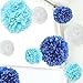 Fecedy™ 18pcs Tissue Paper Pom Poms Flower Ball for Wedding,Festival,Party Decoration (Blue)