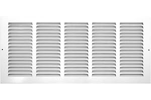Accord Ventilation ABRGWH248 Return Grille with 1/2" Fin Louvered, 24" x 8"(Duct Opening Measurements), White