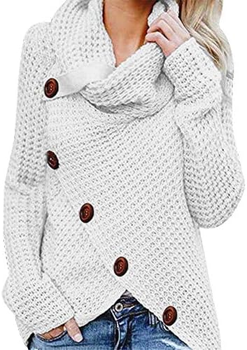 TeasyDay Coats Pullover Sweatshirt Women Long Sleeve Oblique Buttons Sweater, Fashion Style Tops Blouse Shirts Warm Winter