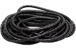 ZGHQHCDRH 1 Piece 3M Spiral Cable Winding Φ20mm Flexible Cables Protector, Anti-tangling Wire Cover for Conduit,Black