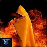 SafeGuardian Fireproof Blanket Fire Cloak | Hooded Fire Blanket | Emergency Fire Blankets For Full Body | Emergency Fire Escape Hooded Cape with Reflective Strips | Heat Resistant Up to 1100°F | 65*61