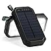 Solar Charger, 8000mAh 3-Port USB and 21LED Light Solar Power Bank Portable Battery Cellphone Charger, Solar Panel for Emergency Outdoor Camping Hiking for iOS and Android cellphones (Black) primary