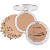 2 Pack PHOERA Matte Face Powder, Control Oil Brighten Skin Color Cover Blemish Makeup Face Setting Setting Powder Foundation。(204- Buff Beige)