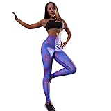 Womens Skull Printed Yoga Capris Pants High Waist
