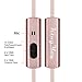 KingYou in-Ear Headphones Stereo Rose Gold Wired Earbuds Dynamic Crystal Clear Sound Noise-Isolating Earphones with Microphones for iPhone Android MP3 Player ¡­