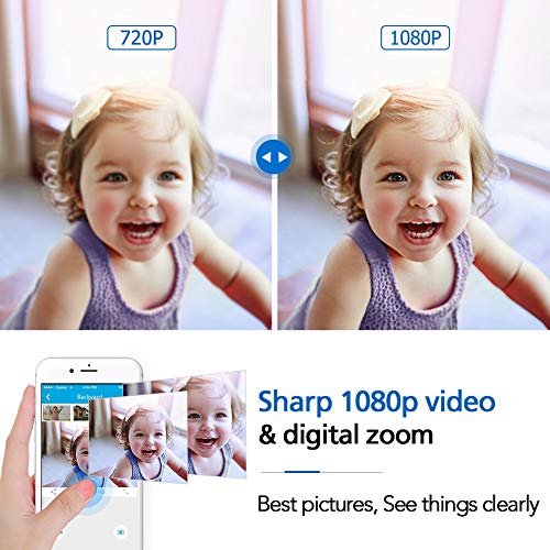 WiFi IP Camera 1080P - TENVIS Wi-Fi IP Security Camera Surveillance Camera System Wireless HD 1080p Security Cam Home Dome Baby Elder Pet Nanny Monitor with Pan/Tilt Two-Way Audio/Night Vision