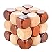 Wooden Puzzle Games,Sanmersen 3D Brain Teasers Snake Cube IQ Toys Interlocking Jigsaw Puzzles Game Toy for Kids