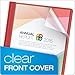 Oxford Clear Front Report Covers, Red, Letter Size, 25 per box (55811EE)