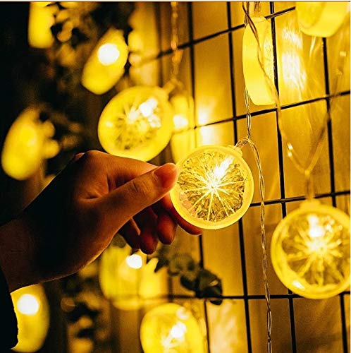 SOUTHSKY Lemon Slice Lights,10ft Long,Battery Power,Flexible Rope String Fairy LED, Warm Yellow for Christmas Birthday Wedding Holiday Party Home Decoration,3m 20 LED