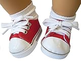 Red Canvas Sneakers for Bitty Baby Dolls by Doll Clothes Sew Beautiful