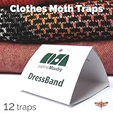 DressBand Clothes Moth Traps 12 Pack - Pheromone Glue Pre-Baited Traps, Odorless and Non-Toxic