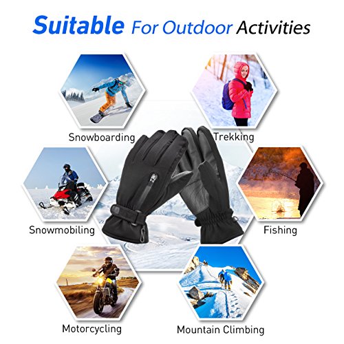 image for TopElek Waterproof Ski Gloves, Snow Skiing Men/Women Gloves, Windproof