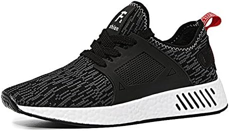 SANBANG Mens Fashion Running Sneakers Lightweight Knit Athletic shoes for Gym Driving Walking Outdoor Indoor Black 8M US