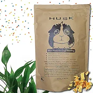 Rice Husk Cage Bedding for Hamster, Guinea Pig, Rabbit, Gerbil, Rat, Mouse, Python, Snake, Tortoise, Bird, Chinchilla Etc, 2.5Ltr (Pack of 2)