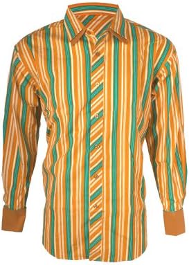G Zap Men's Striped Button Down Dress Shirt(MENTOP-CAS,DYW-L)
