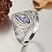 Psiroy 925 Sterling Silver Plated Marquise Cut Simulated Tourmaline Ring Band for Women Size 8
