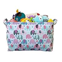 Toy Storage Basket for Kids, Nursery Organizer, Closet and Laundry Organizer and Gift Basket (Elephant)
