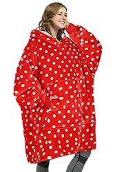 Catalonia Polka Dot Print Oversized Hoodie Blanket