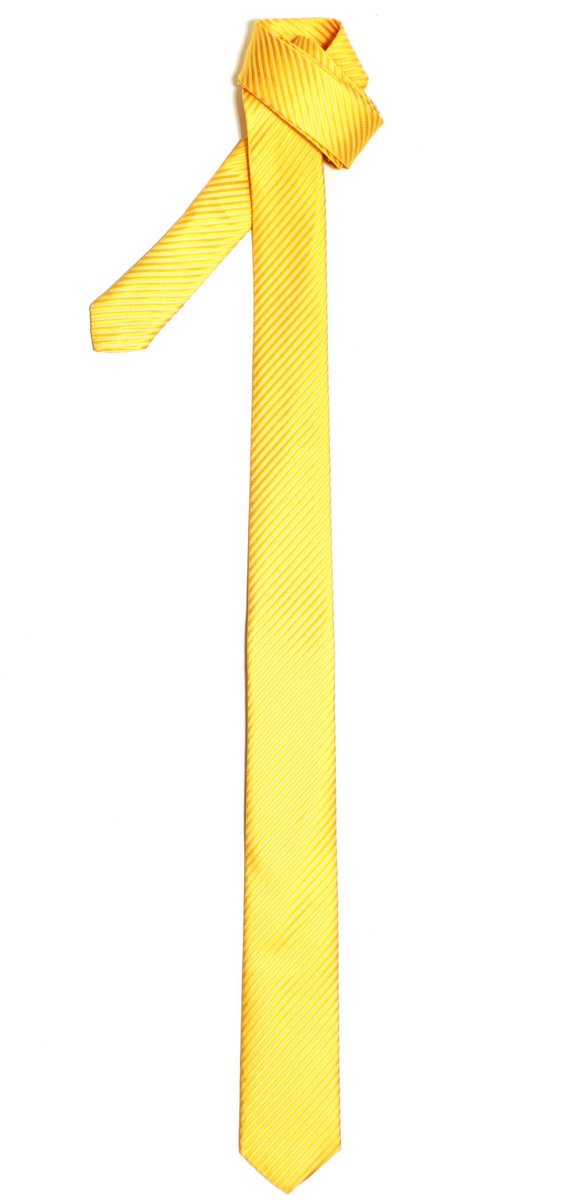 Retreez Skinny Tie with Stripe Textured - Bright Yellow
