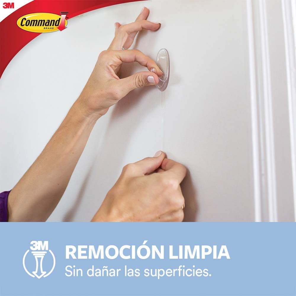 Command Large Hook, Pack 1 Hook and 2 Adhesive Strips, Transparent - Damage Free Hanging - Holds up to 1.8kg - Image 3