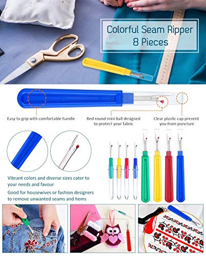 image for Onwon 8 Pieces Seam Rippers with 1 Piece U Scissors, 4 Big and 4 Small