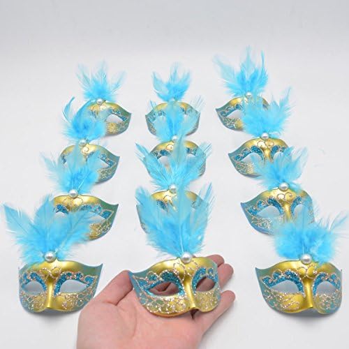 12PCS Mini Masks Party Decoration Supper Small Mini Masks Mardi Gras Birthday Party Table Decoration Cupcake Topper
