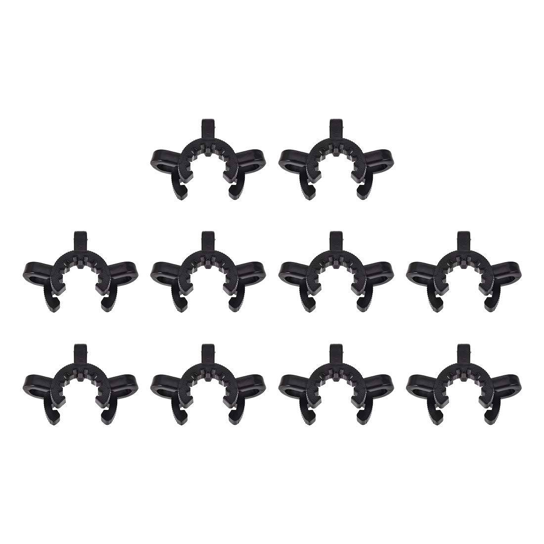 sourcing map Lab Joint Clip Plastic Clamp Mounting Clips for 14/20 or 14/35 Glass Taper Joints Laboratory Connector Black 10Pcs
