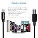 MIDI Cable, RVOKOMS USB 2.0 Type B, OTG to MIDI and Charging Cable Compatible iOS Devices, 3.3ft to Midi Keyboard, Midi Controller, Electronic Music Instruments, Recording Audio Interface, Black