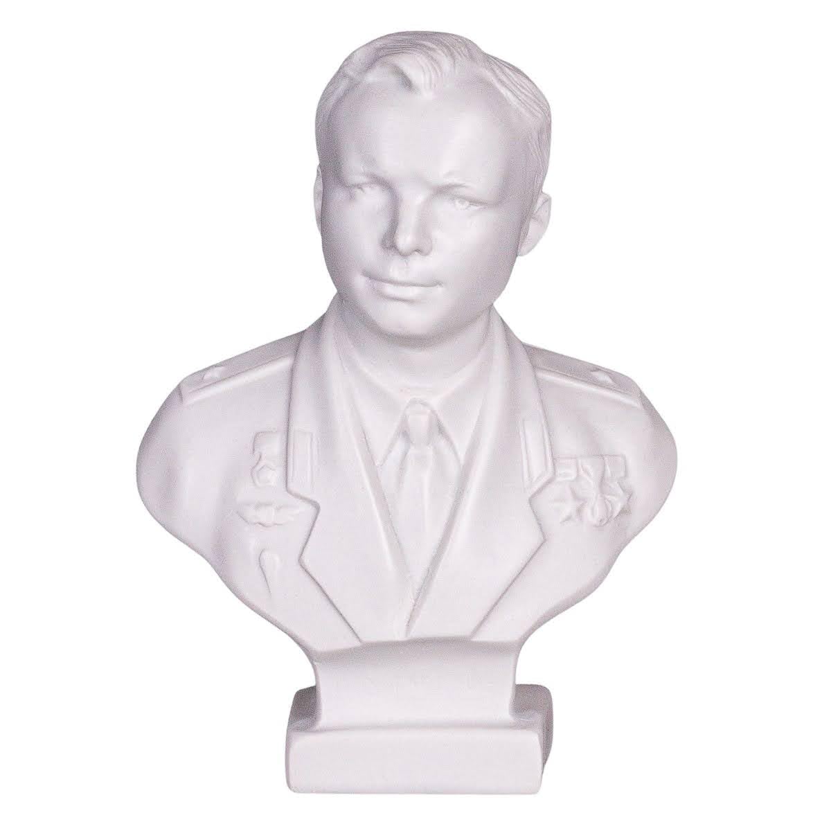 danila-souvenirs Soviet Russian USSR Cosmonaut/Astronaut/Spaceman Yuri Gagarin Marble Bust Statue Sculpture 12 cm white