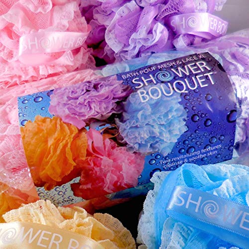 LoofahBathSponge LaceMeshSet >> 2Scrubsin1 by Shower Bouquet