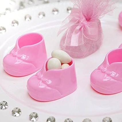 Amazon Com Balsacircle 36 Pcs Pink Plastic Booties Baby Shower