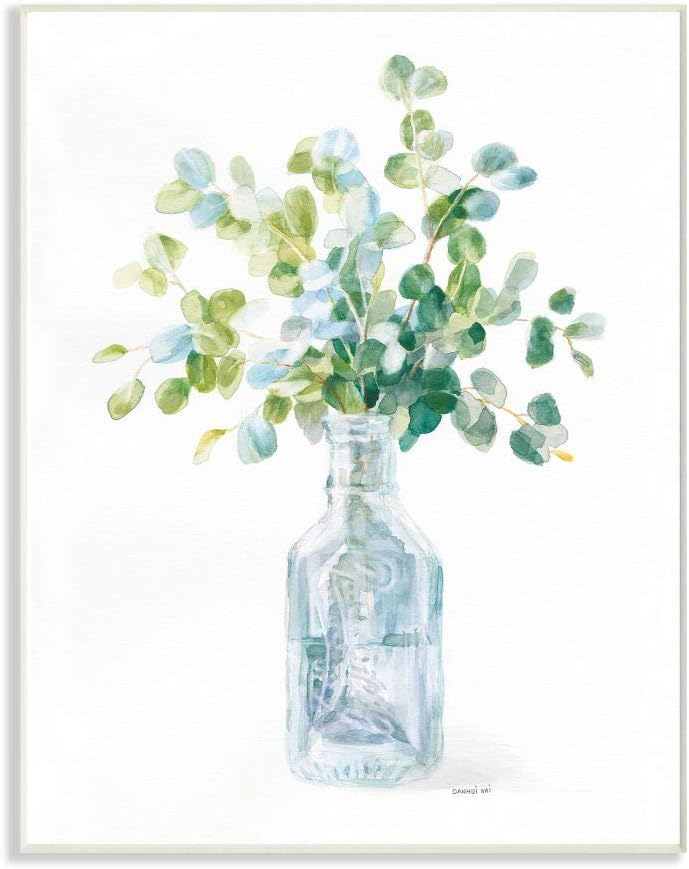 Paintings - Stupell Industries Flower Jar Still Life Green Blue Painting, 12 x 18, Multi-Color