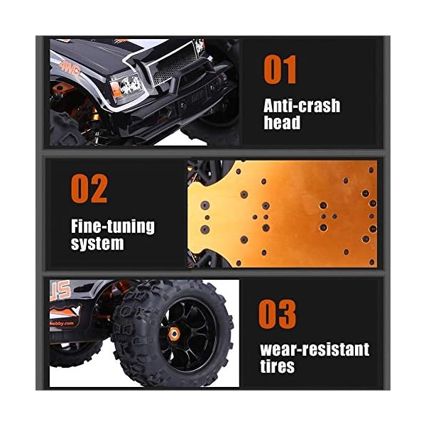 4WD Professionelle Remote Control Car 85km / h High Speed ​​Off Road RC Truck 2,4 GHz Funksteuerung Elektrisches… – Bild 5