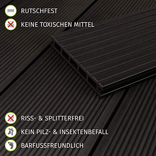 HORI® WPC-Terrassendiele Malta Anthrazit Hohlkammer I Komplettset inkl. 40x60 mm Unterkonstruktion & Clips I Fläche: 7… – Bild 4