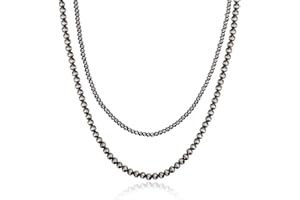 QIUSEADU Navajo Pearl Layered Necklace Western Cowgirl Country Gift for Women