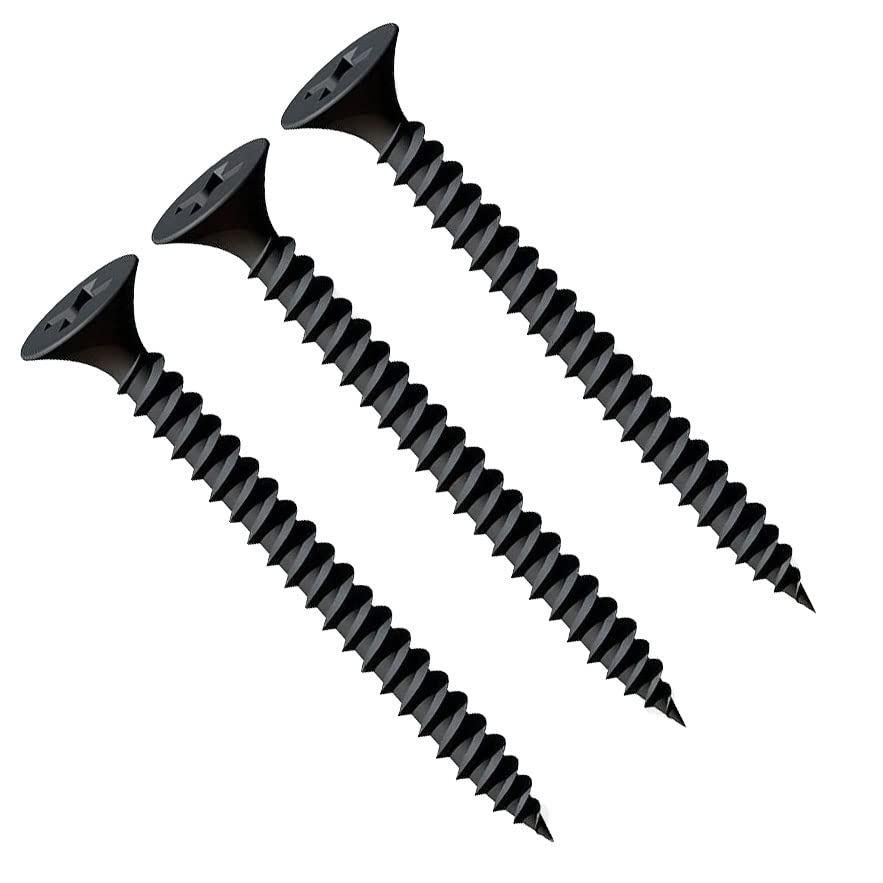 3.5X41mm Drywall Black Screws, Self Tapping Phillips Countersunk Head, Fine Thread, Sharp Point, Black Phosphate Metal Studs Screws, Plaster Screws for Plasterboard to Steel Profile (50 pcs.)