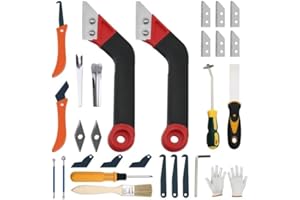 TIAMORK 29 Pack Grout Removal Tool, 2 Tile Grout Saw and 2 Grout Hand Saw with 12 Pieces Extra Blades, Caulking Removal Tools