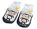 Baby Boys Girls Moccasins ANTI-SKID Indoor Shoes Socks STRIPED GREY MONKEY (1.5-2.5 YRS)