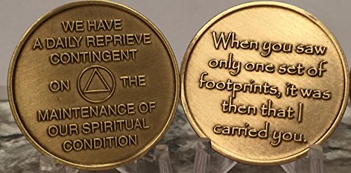 Set of 4 Medallions Chips Footprints Gods Will Came To Believe Serenity Better Yesterday