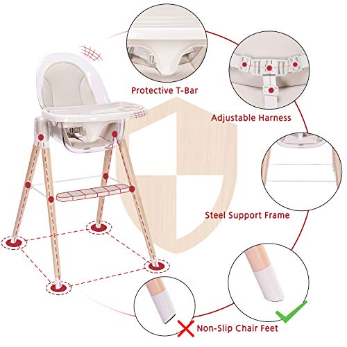 Baby High Chair, 7in1 Convertible Wooden High Chair, Rocking Chair