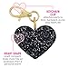 BLINGSTING Personal Safety Alarm for Women - Black Glitter Heart Self-Defense Keychain, LED Light - 125 Decibel Emergency Security Alarm (1 Count)