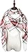VIVIAN & VINCENT Women's Fall Winter Scarf Classic Tassel Plaid Tartan Scarf Warm Soft Chunky Large Blanket Wrap Shawl Scarves Red Grey