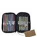 Mixed Aluminum Handle Crochet Hooks Kit Bamboo Knitting Knit Needles Weave Yarn 2 Set 42 PCS with Case